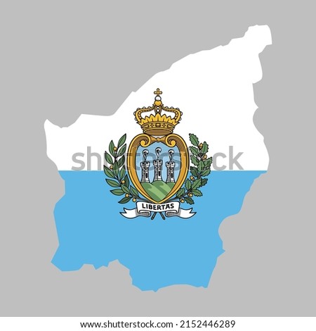 San Marino flag inside the San Marino map borders vector illustration