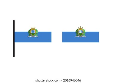 San Marino Flag isolated on white background
