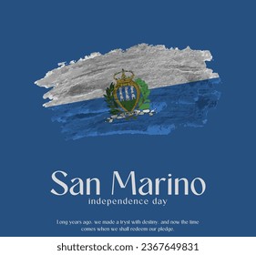 San Marino Flag Made of Glitter Sparkle Brush Paint Vector, Celebrating San Marino Independence Day.