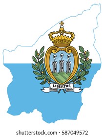 San Marino flag map