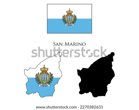 san marino flag and map illustration vector