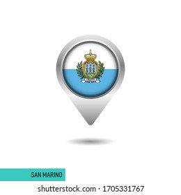 San Marino flag map pin vector design template