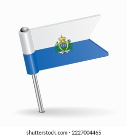 San Marino flag map pointer layout. Vector illustration.