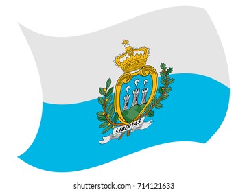 san marino flag moved by the wind