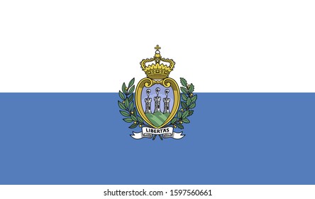 San Marino flag national European flat icon, Europe country illustration vector 
