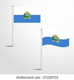 The San Marino flag normal and waving flag set | abstract flag vector eps 10