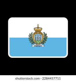 San Marino flag, official colors and proportion. Vector illustration.