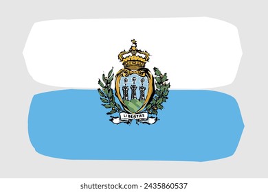 San Marino flag - painted design vector illustration. Vector brush style