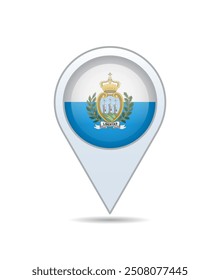 San Marino - flag pin for map. Vector illustration.