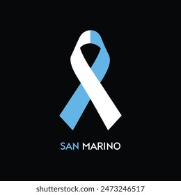  San Marino flag ribbon vector design.