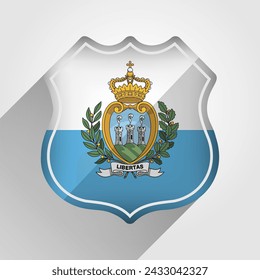 San Marino Flag Road Sign Illustration