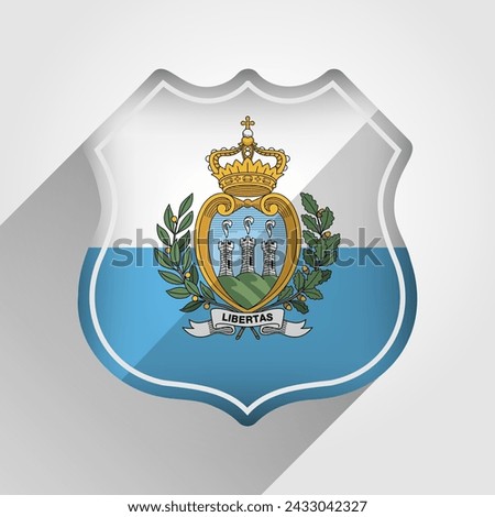 San Marino Flag Road Sign Illustration