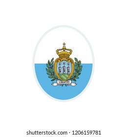 San Marino flag. San Marino round flag