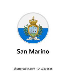 San Marino  flag round flat icon, european country vector illustration