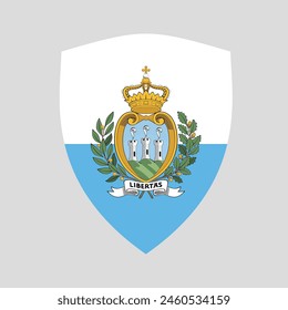 San Marino Flag in Shield Shape