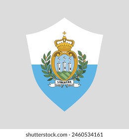 San Marino Flag in Shield Shape