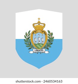 San Marino Flag in Shield Shape