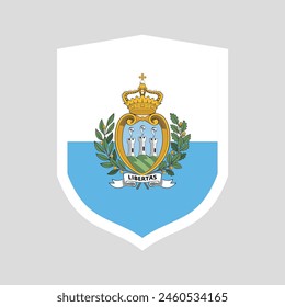 San Marino Flag in Shield Shape