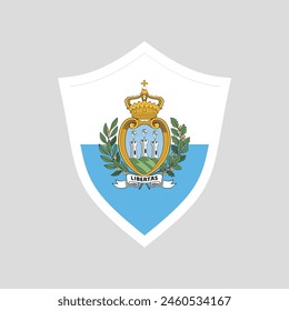 San Marino Flag in Shield Shape