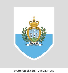 San Marino Flag in Shield Shape