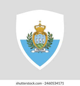 San Marino Flag in Shield Shape