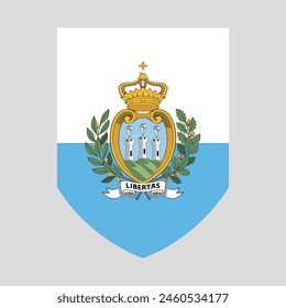 San Marino Flag in Shield Shape