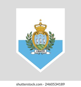 San Marino Flag in Shield Shape