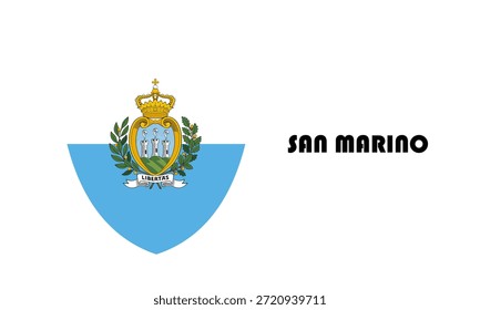 San Marino Flagge in Schildform (Badge)
