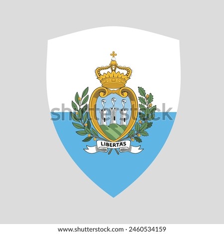 San Marino Flag in Shield Shape