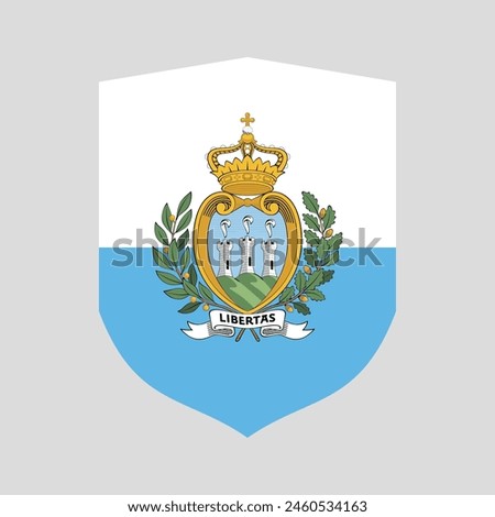 San Marino Flag in Shield Shape
