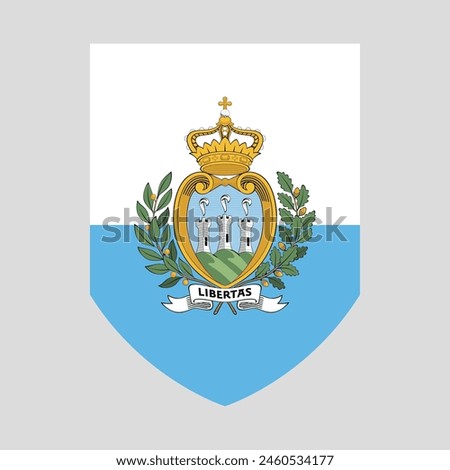 San Marino Flag in Shield Shape