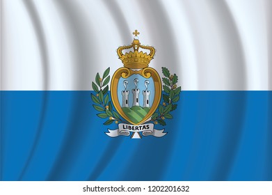 San Marino flag of silk-3D illustration