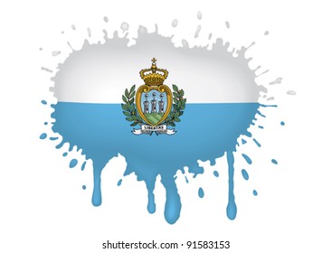 San Marino flag splash sketches