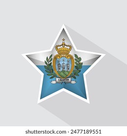 San Marino Flag Star Shape Icon