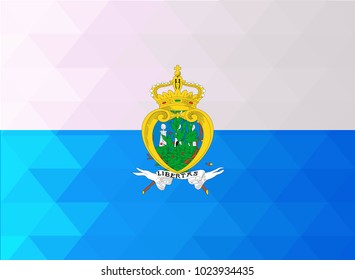 San Marino Flag vector illustration. San Marino Flag. National Flag of San Marino. Mosaic flag. Vector