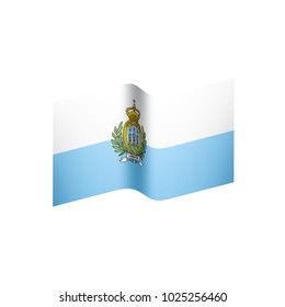 San Marino flag, vector illustration on a white background