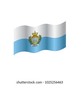 San Marino flag, vector illustration on a white background