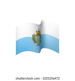 San Marino flag, vector illustration on a white background
