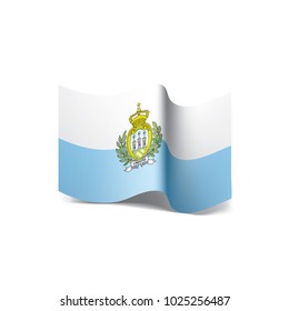 San Marino flag, vector illustration on a white background