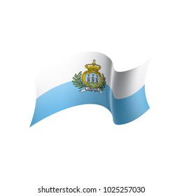 San Marino flag, vector illustration on a white background