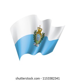 San Marino flag, vector illustration on a white background