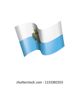 San Marino flag, vector illustration on a white background