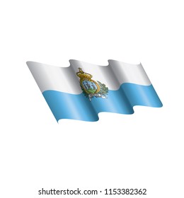 San Marino flag, vector illustration on a white background