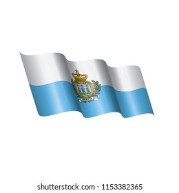 San Marino flag, vector illustration on a white background