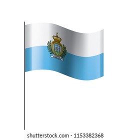 San Marino flag, vector illustration on a white background