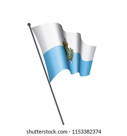 San Marino flag, vector illustration on a white background