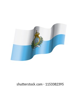 San Marino flag, vector illustration on a white background