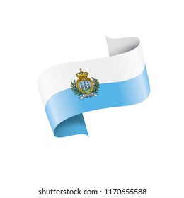 San Marino flag, vector illustration on a white background