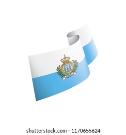 San Marino flag, vector illustration on a white background