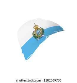 San Marino flag, vector illustration on a white background.
